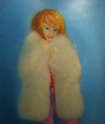 Jacqui with a fur coat